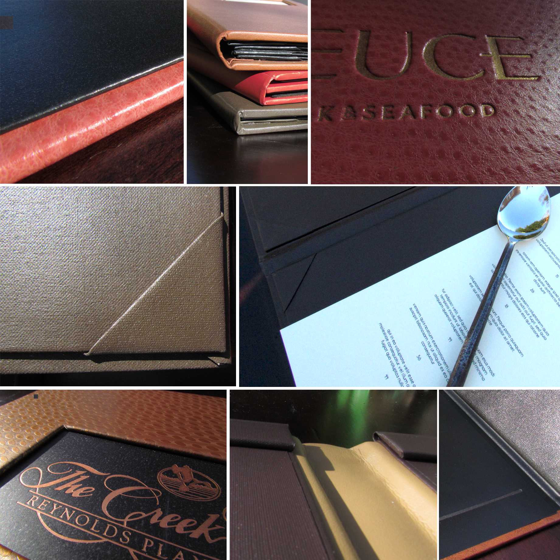 leather menu cover, custom leather menu cover, personalized leather menu cover, hotel menu cover, restaurant menu cover
